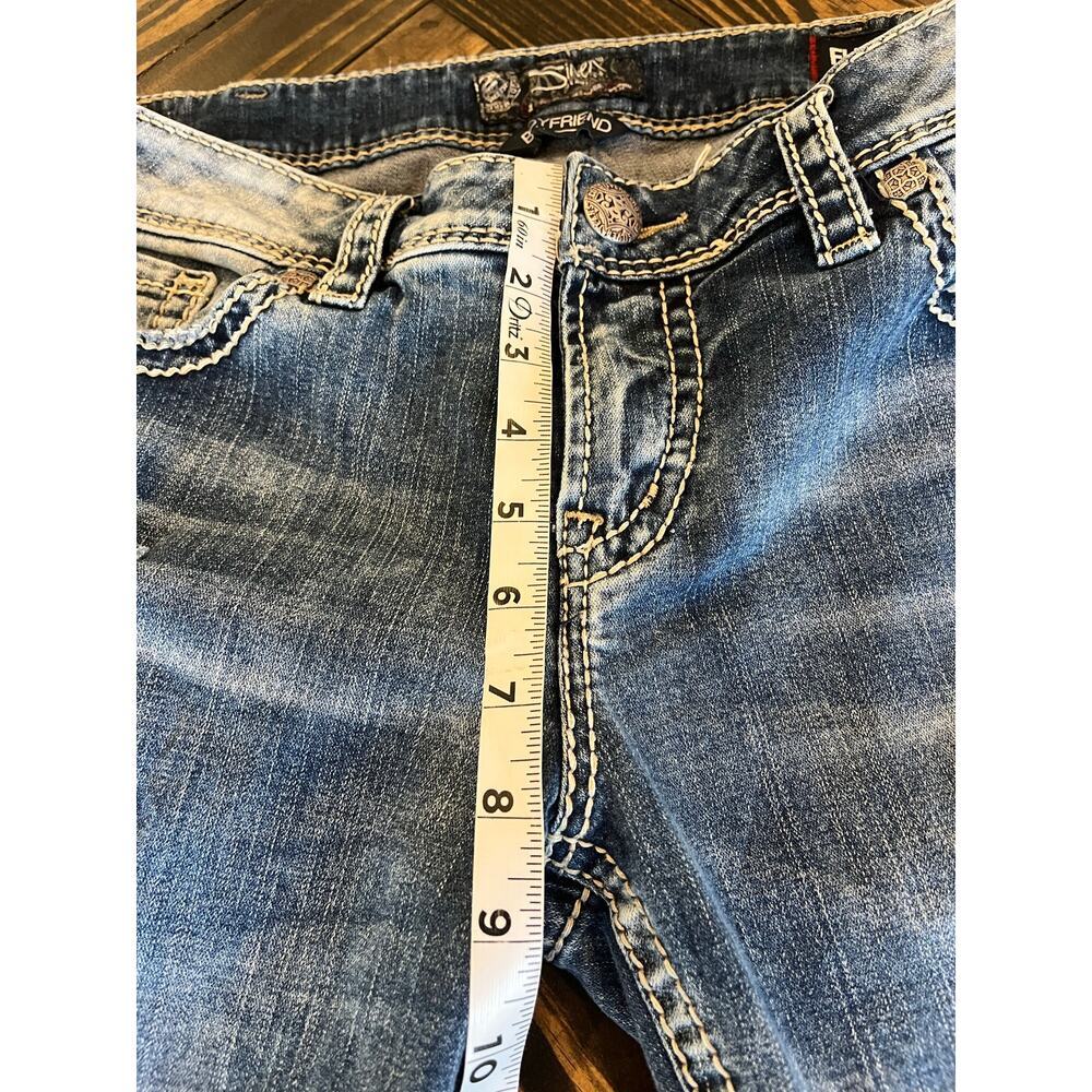 Silver jeans Boyfriend Women 30x29 Grunge Western Distressed Y2K Thick Stitch - Picture 7 of 16
